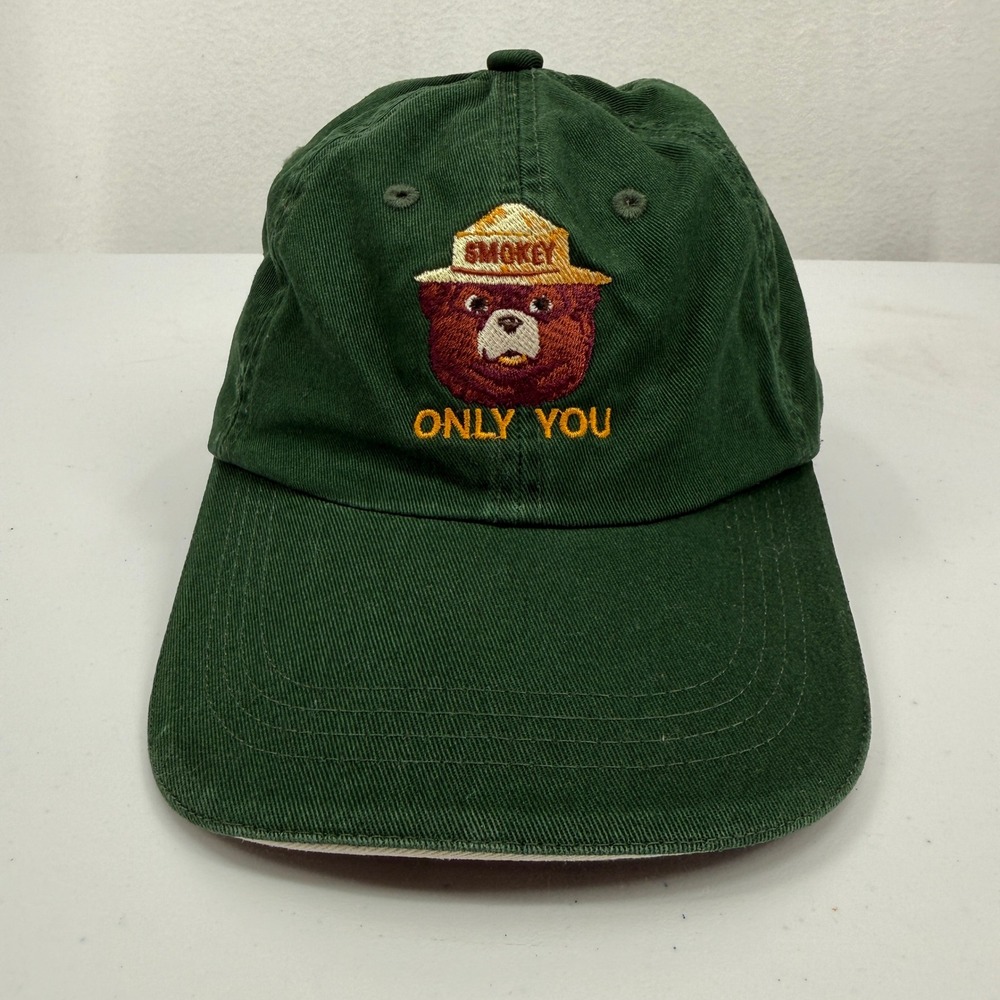 Port Authority Smokey Bear Hat Unisex OSFM Green Only You Embroidered Dad Cap